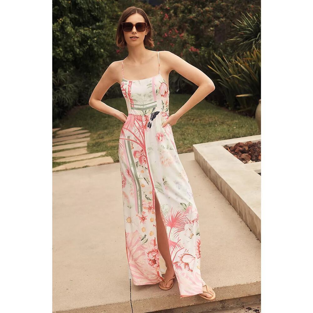 Anthropologie Maaji Sustainable Landscape Samara Cover-Up floral Dress Medium